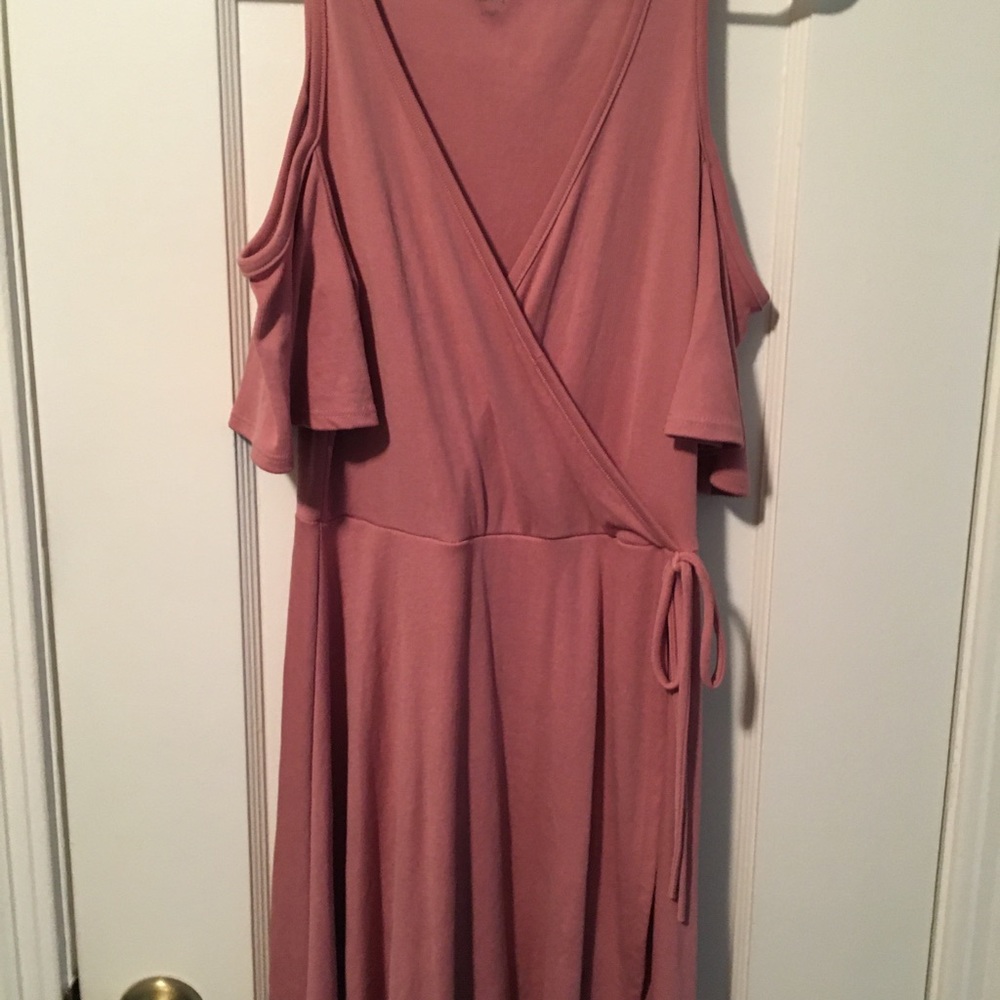 Pink wrap dress